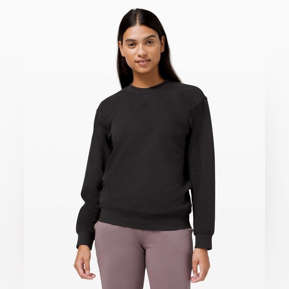 Lululemon All Yours Crew *Fleece Black Size Small - Picture 1 of 10